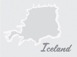 iceland country map gray clipart