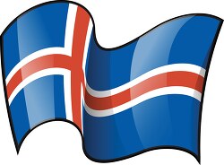 Iceland wavy country flag clipart