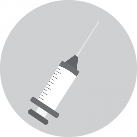 icon with medical syringe gray color