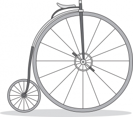 ilorful clip art illustrating the penny farthing nvention of bic