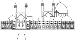 imam shah mosque iran black white outline clipart