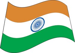 India flag flat design wavy clipart
