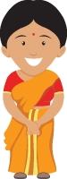 indian woman wearing sari traditional clothes clipart