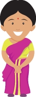 indian woman wearing sari treditional clothing clipart