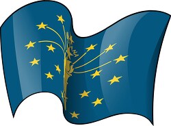 indiana state flag waving clipart