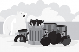 industrial and domestic waste pollution gray color