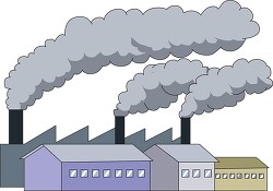 industrial building polluting air clipart