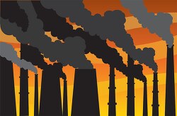industrial smoke exhaust causing air pollution clipart