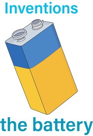 inventions the battery clipart