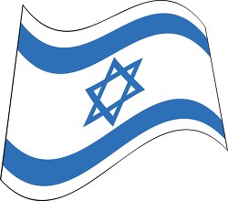Israel flag flat design wavy clipart