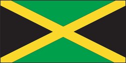 Jamaica flag flat design clipart