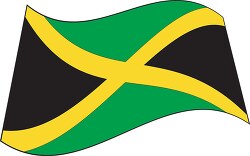 Jamaica flag flat design wavy clipart