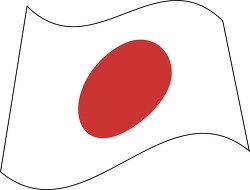 Japan flag flat design wavy clipart