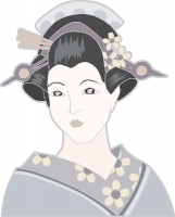 Japanese Giesha Gray Clipart