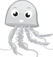 jellyfish marine life gray clipart