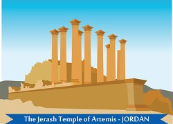 jerash temple of artemis jordan clipart 718