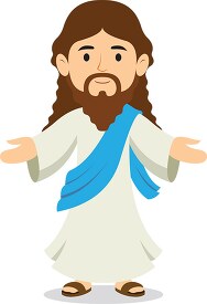 jesus character with open hands christian religion clipart