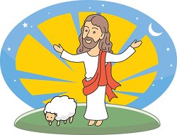 jesus with sheep clipart