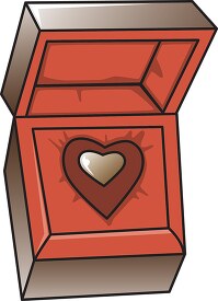 jewlery box with gold heart clipart