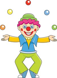 joker clown balancing juggling balls in air clipart