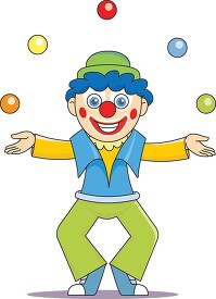joker clown juggling balls in air clipart
