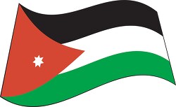 Jordan flag flat design wavy clipart