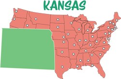 kanasas map united states clipart