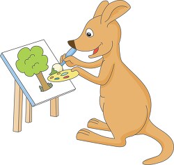 kangaroo cartoon character painting clipart