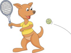 kangaroo playing tennis
