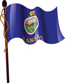 kansas state flag on flagpole