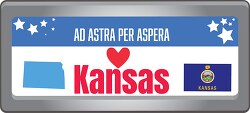 kansas state license plate with motto clipart