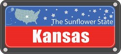 kansas state license plate with nickname clipart