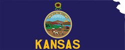 kansas state map with flag overlay clipart image