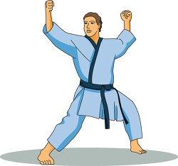 karate pose clipart 04
