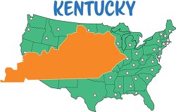 kentucky map united states clipart