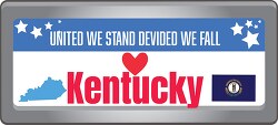 kentucky state license plate with motto clipart