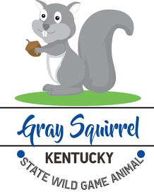 kentucky state wild game animal gray squirrel clipart animal