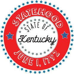 Kentucky Statehood 1791 date statehood round style with stars cl