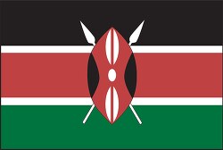 Kenya flag flat design clipart