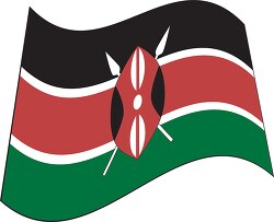 Kenya flag flat design wavy clipart