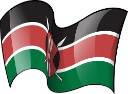 Kenya wavy country flag clipart
