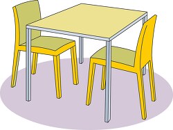 kitchen table with chairs clipart