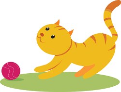 kitten playing with ball of yarn clipart