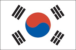 Korea South flag flat design clipart