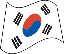 Korea South flag flat design wavy clipart