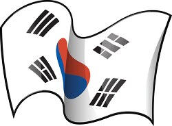 Korea South wavy country flag clipart