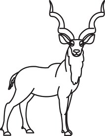 kudu animal black outline cliprt