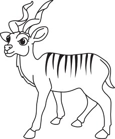 kudu black white outline cliprt