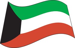 Kuwait flag flat design wavy clipart