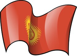 kyrghyzstan wavy country flag clipart